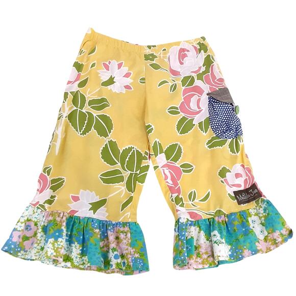 Matilda Jane Hammond Bay Daphne Stew Ruffles The Yellow Wide Leg Pants Girls 8 - Picture 1 of 9